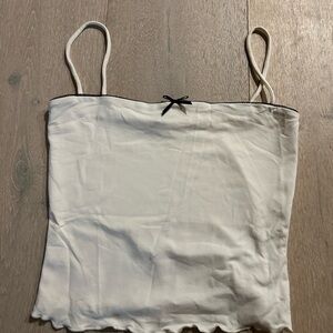 Bershka Cream Camisole with Black Trim
